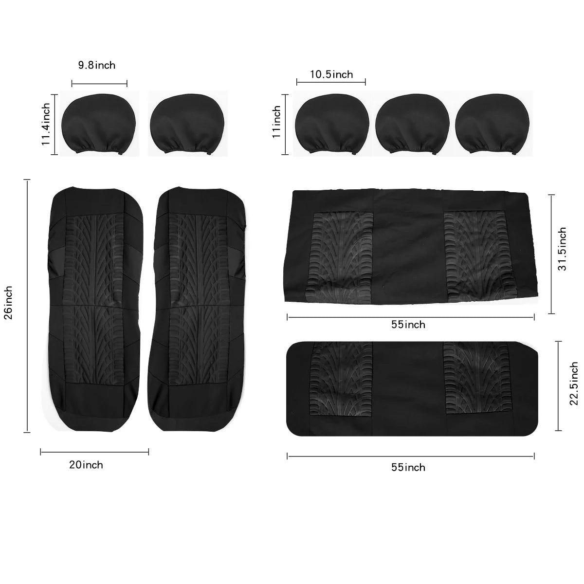 Customized Four Seasons Universal Polyester Full Set Car Seat Covers by PDG ibma