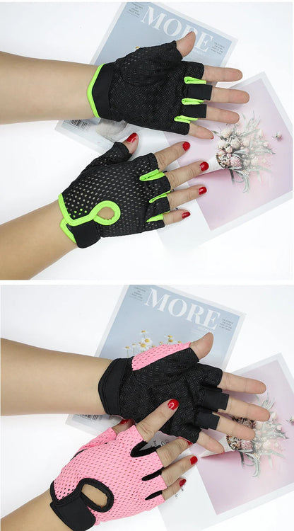 Cycling Fingerless Gloves Professional Gym Fitness Breathable Anti-Slip Women Men Half Finger Summer Fishing Female Bicycle Bike