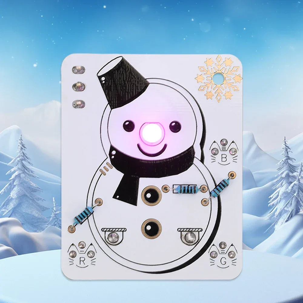 Ice and snow themed LED snowman electronic beginner learning welding fun DIY kit LED light-emitting tube module DIY snowman kit