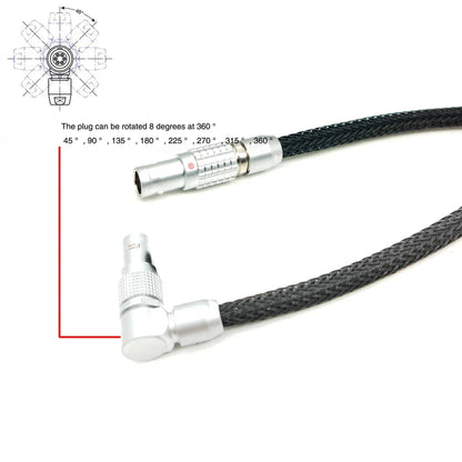 ARRI ALEXA RED Flexible Braid Power Cable for Teradek Bolt 4K XT LT, SmallHD monitor, 0B 2 Pin Straight Male to 2Pin Right Angle