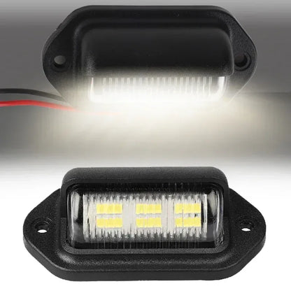 6 LED Universal Car License Light for SUV Truck Trailer Van Tag Step Lamp White Bulbs Car License Plate Lights Car Accessories