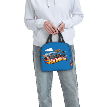 Custom Hot Wheels For Fans Thermal Insulated Lunch Bag Cartoon Sport Car Portable Lunch Container Travel Multifunction Food Box