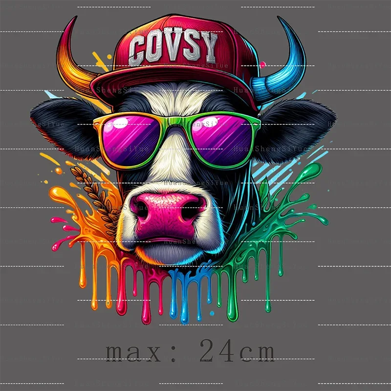 Color Fluid Painting Ironing Sticker Clothes DTF Fashion T-shirt Hoodie DIY Jacket Patch Hot Paste Paper