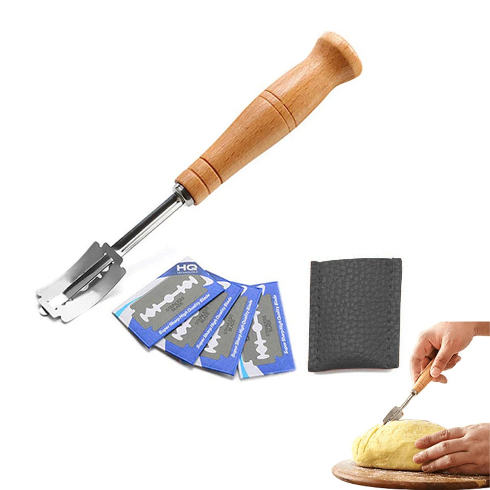 304 Stainless Steel Dough Whisk with Smooth Wooden Handle Sourdough & Bread Mixing 13 Inch Danish Dough Whisk Bread Tools