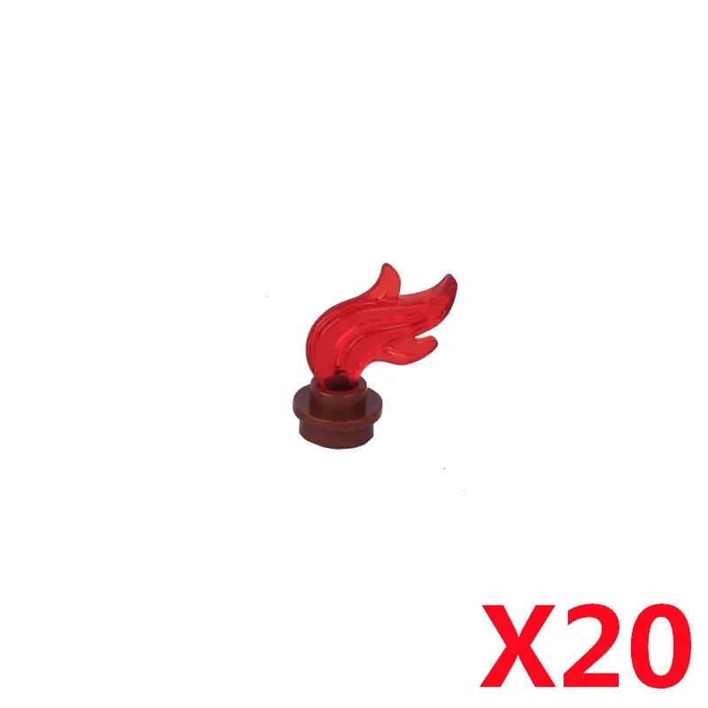 MOC Medieval Campfire Building Block Flame Wave Candle Transparent Wine Bottle Educational Toy Compatible Accessories Brick K054