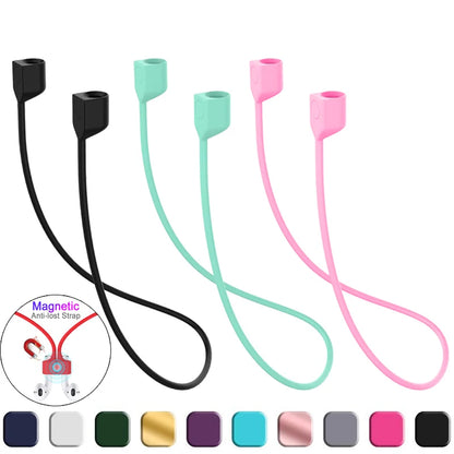 Silicone Wireless Bluetooth Headphone Neck Strap Cord String For AirPods Pro 1 2 3 Magnetic Anti-Lost Silicone Earphones Rope