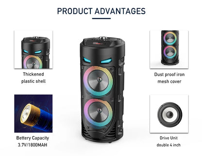 30W Wireless Column Big Power Stereo Portable Bluetooth Speaker Subwoofer Bass Party Speakers with Microphone Family Karaoke USB
