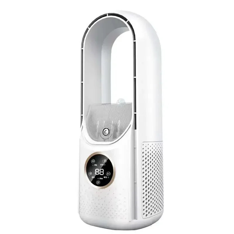 Bladeless Fan Air Cooler Portable Led Display Desktop Fanless Bladeless Cooler Cooling Six Gear Adjustable Fan Office Bedroom