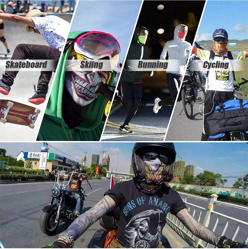 UV Protection Face Mask Neck Gaiter Windproof Scarf Sunscreen Breathable Bandana Balaclava for Sport Outdoor Running Motorcycle