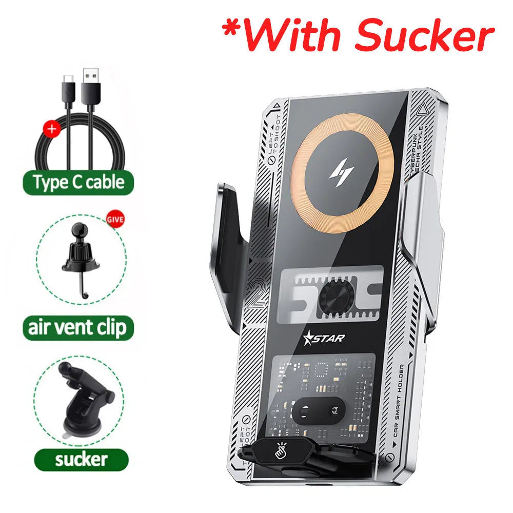 Wireless Charger Car Mount 15w Wireless Car Charger Smart Wireless Charger Mobile Phone Stands Car Phone Holder