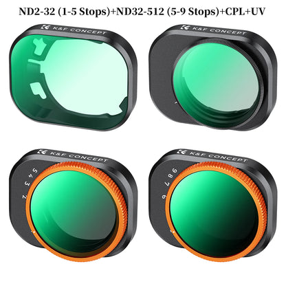 K&F CONCEPT Drone Lenses Filter for DJI Mini 4 Pro Filter UV CPL ND NDPL16 32 64 128 256 Black Mist 1/4 ND1000 Camera Filter Set