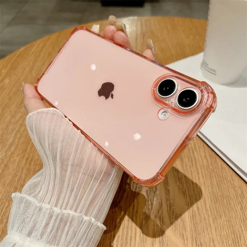 Luxury Jelly Clear Silicone Soft Case For iPhone 11 12 13 14 15 16 Pro Max 16 Plus Shockproof Protection Transparent Back Cover