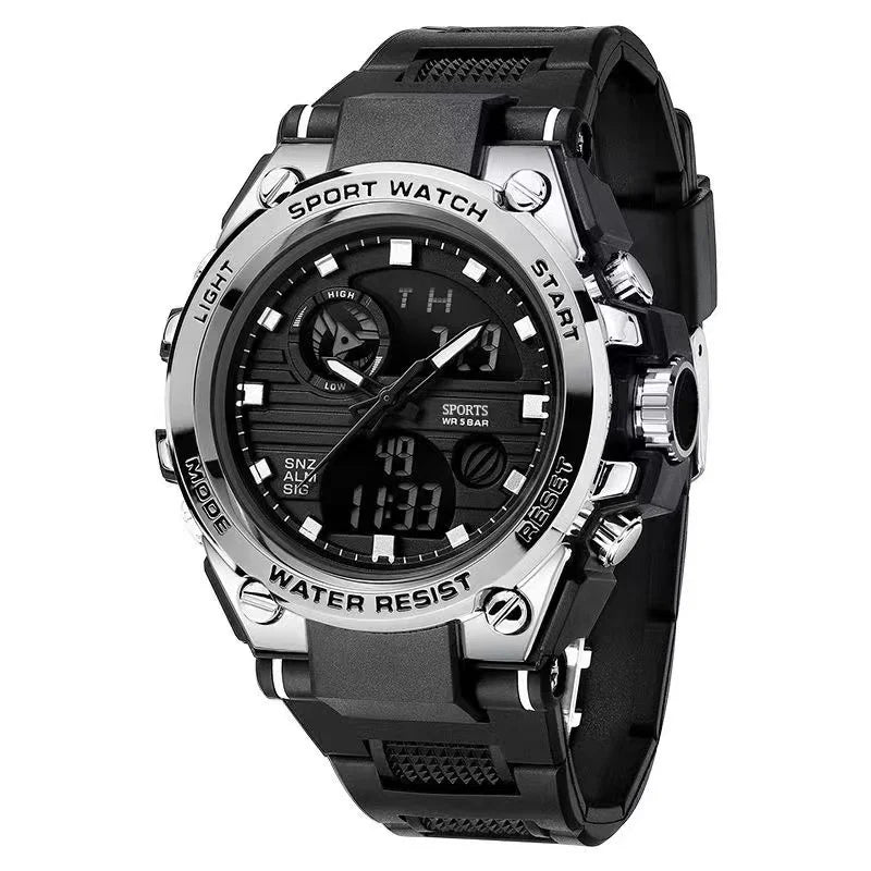 New electronic watch with night light dual display multifunctional watch for boys, students, teenagers, outdoor sports trend