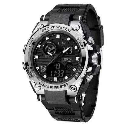 New electronic watch with night light dual display multifunctional watch for boys, students, teenagers, outdoor sports trend
