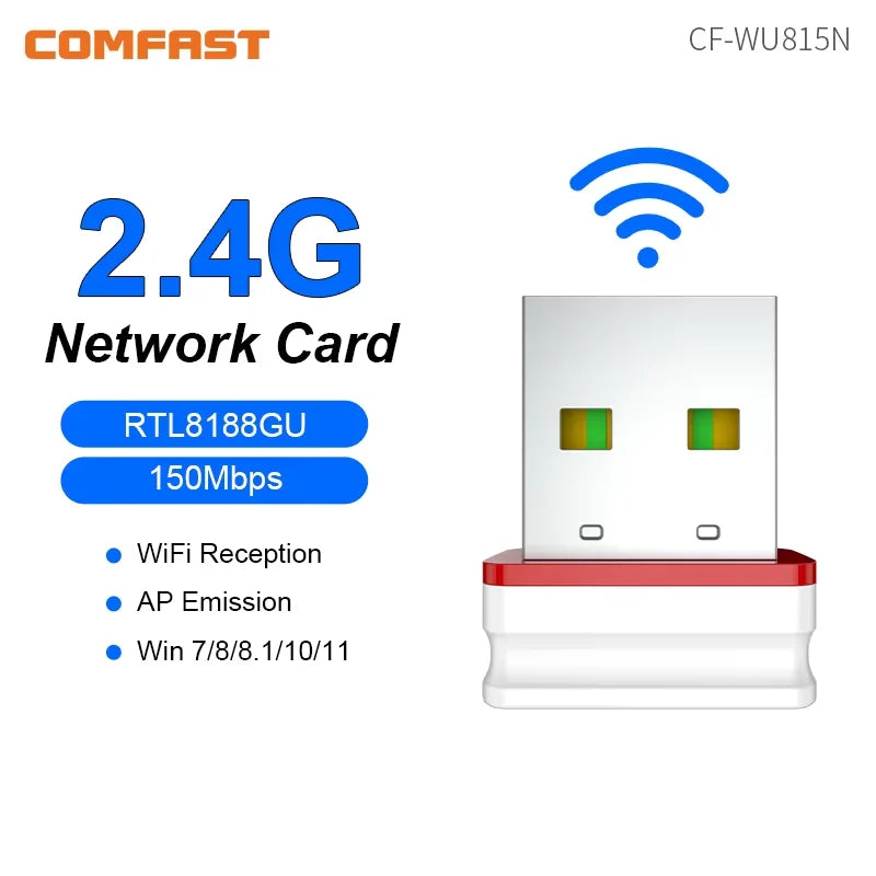 COMFAST WiFi 6 Wi-Fi Adapter Mini AX600 Network Card USB WIFI Dongle 2.4GHz Cle Wi-Fi Lan Adapter Driver Free 600M WIFI Receiver