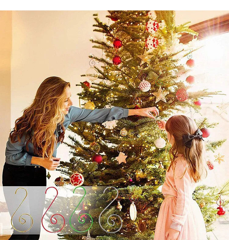 20pcs/bag Christmas Ornaments Metal S-Shaped Hooks Holder Christmas Tree Ball Pendant Hanging Decorations Home Navidad New Year