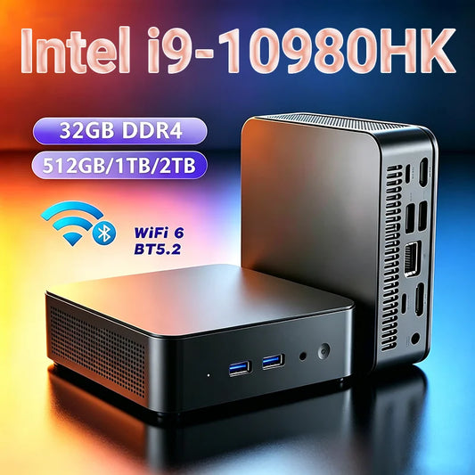 2026 NEW Intel I9-10980HK/N150 Portable Mini PC Computer Windows 11 32GB DDR4 1/2TB SSD Gaming Computer WiFi 6 Office Desktop by PDG ibma