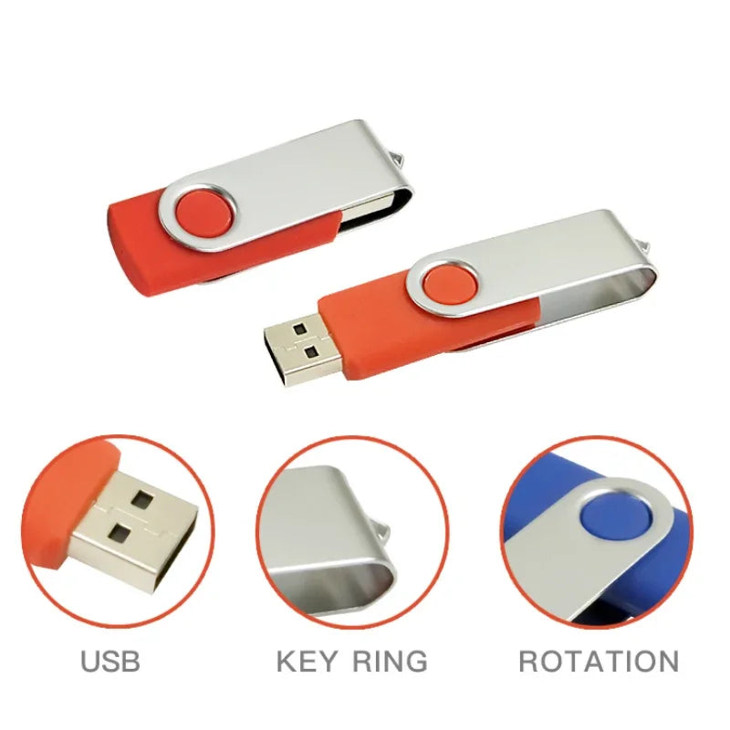 Usb Flash Drive Wholesale Custom LOGO Gift Thumb Colorful Metal Flash Drive Pendrive USB 2.0 3.0 1GB 2GB 4GB 8GB 16GB 32GB 64GB