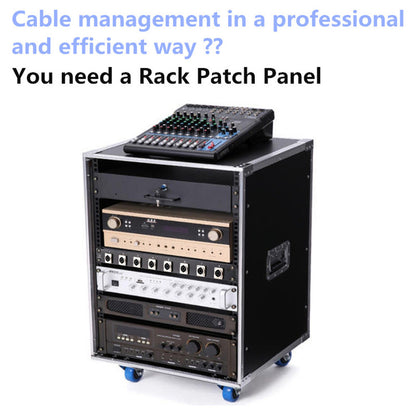 1U 2U Rack Patch Panel 8 12 16 24 Way Channel Flight Case Mount for XLR Connecctor Male Female SpeakOn Cabinet Mounting Panel