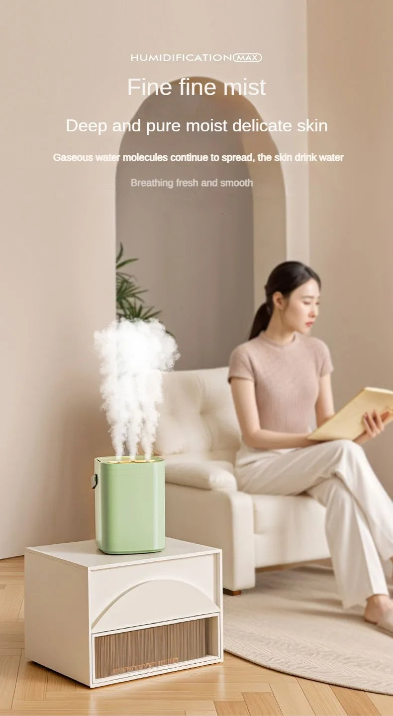 USB three nozzle humidifier 1.8L large capacity household air humidifier aromatherapy diffuser LED night light spray