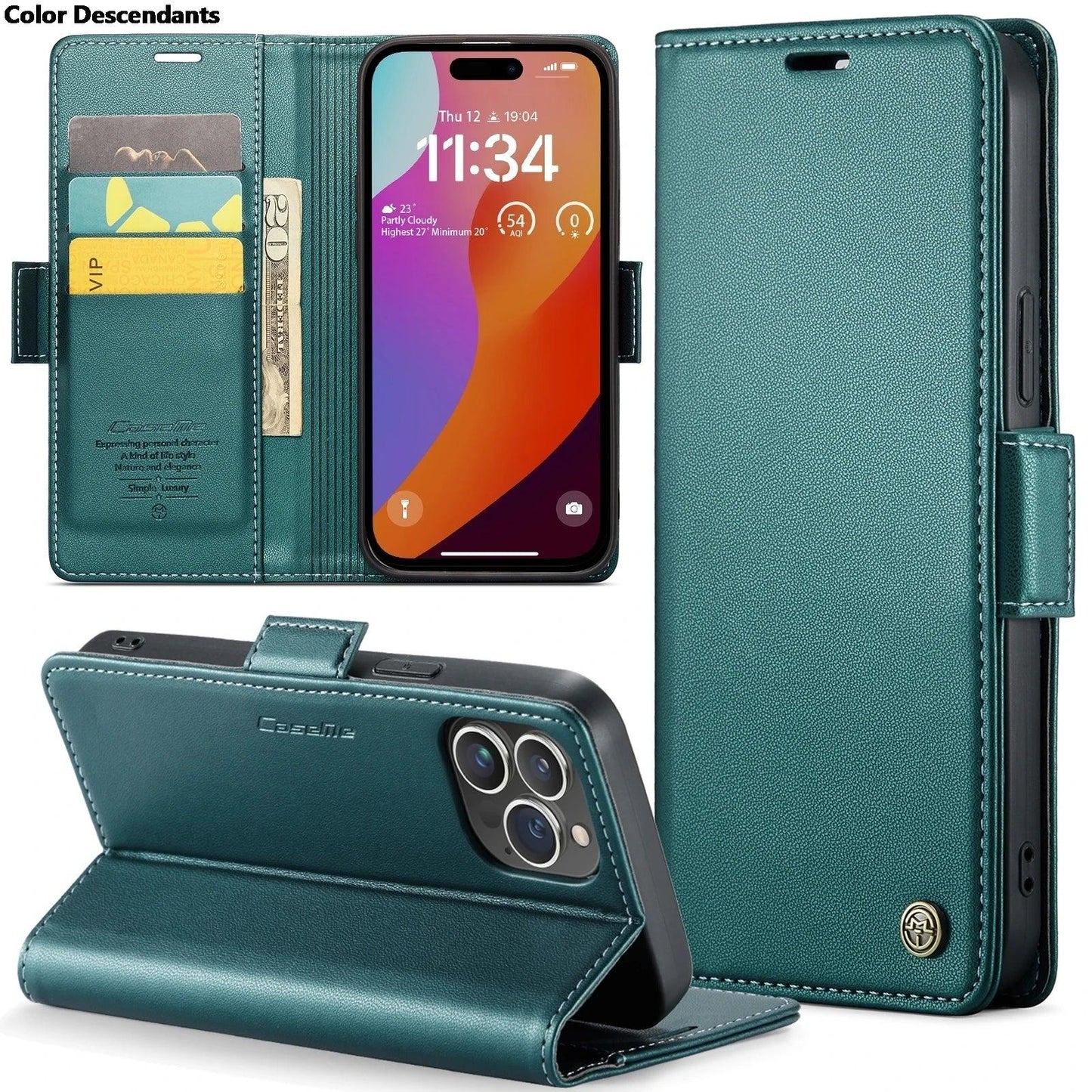 Iphone 15 Pro Max Case Iphone 13 14 12 11 Pro Max SE X XR XS Max 8 7 6 6S Plus Card Slot High-grade Leather Cover Phone Case