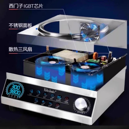 Commercial induction cooker household concave high-power 5000 cooking electric wok stainless steel electromagnetic stove