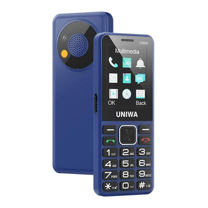 UNIWA V2000 Phone Big Push-Button Dual Screen 0.3MP Camera FM Radio Keyboard 1700mAh 4G Cellphone Support one click dialing