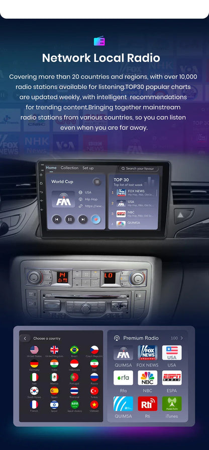Junsun Wireless CarPlay Android Auto Car Radio For Citroen C5 2008 2009 2010-2017 RDS 4G WiFi GPS 2din BT Car accessories