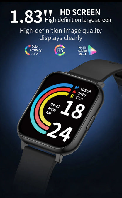 LIGE 2026 New Health Monitor 1.83" HD Screen Fitness SmartWatch Call Reminder Bluetooth Call Waterproof Smart watch Men Women