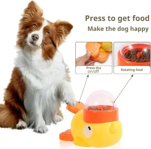 Pet slow food bowl, duck dog snack dispenser, slow anti-swallowing dog food feeder interactive feeder for small and medium pets