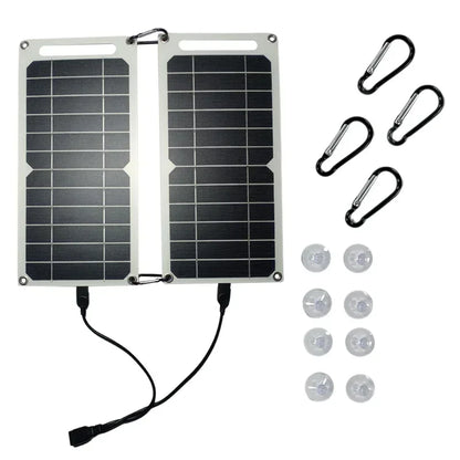 Portable 25-35W Solar Panel. Waterproof, for outdoor hiking/camping. USB mobile phone charging bank & battery charger.