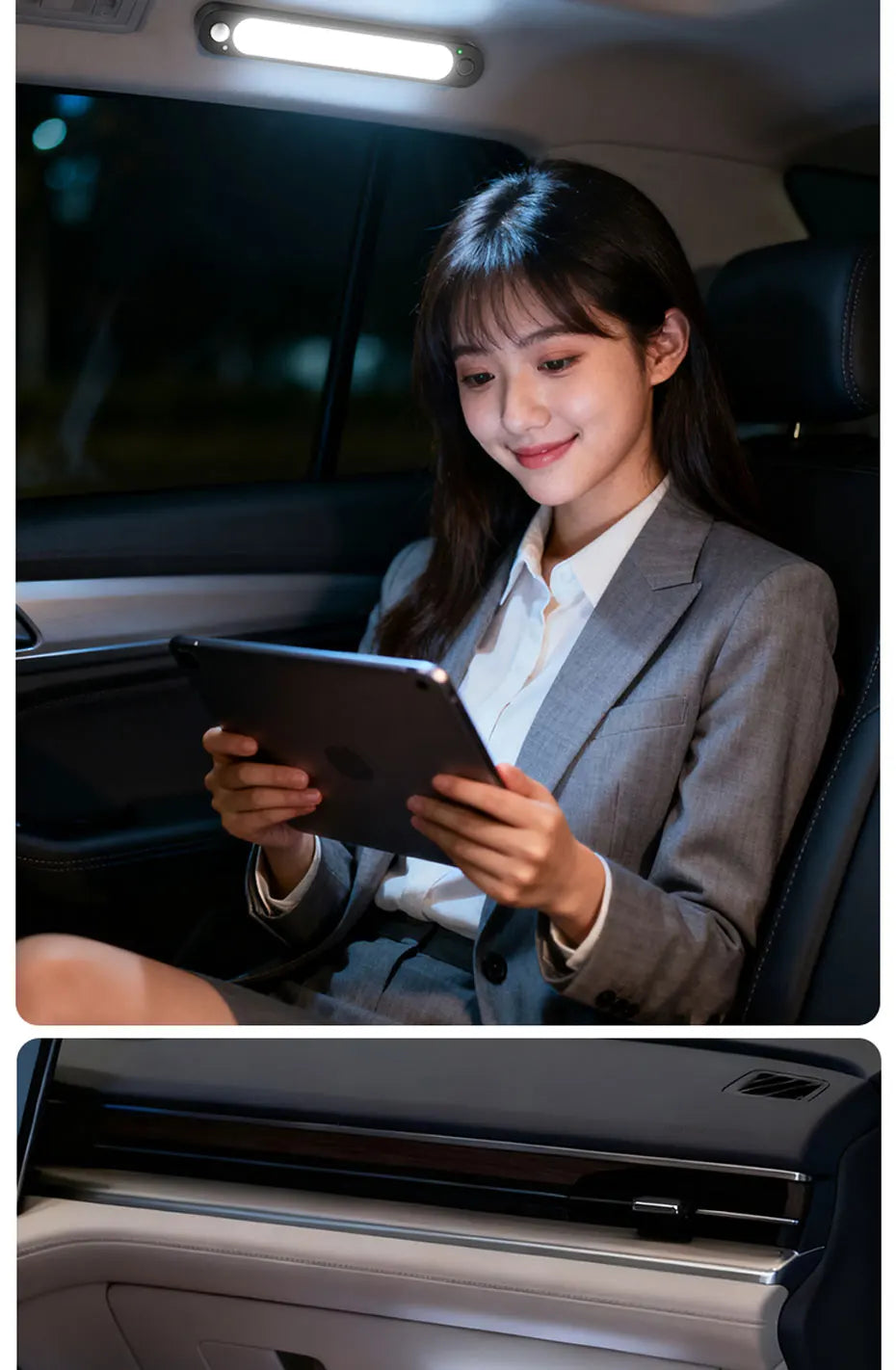 SEAMETAL Car Trunk Sensor Light USB Rechargeable Automatic Induction Light Bar Magnetic Sensing Lamp for Car Floor Trunk Hood