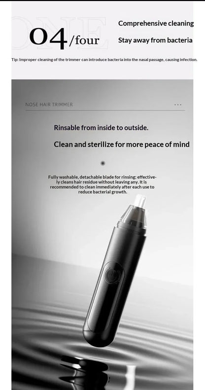 Mini Electric Nose & Facial Hair Trimmer Painless Safe for Men Women Ears Eyebrow Portable Waterproof Rechargeable Grooming