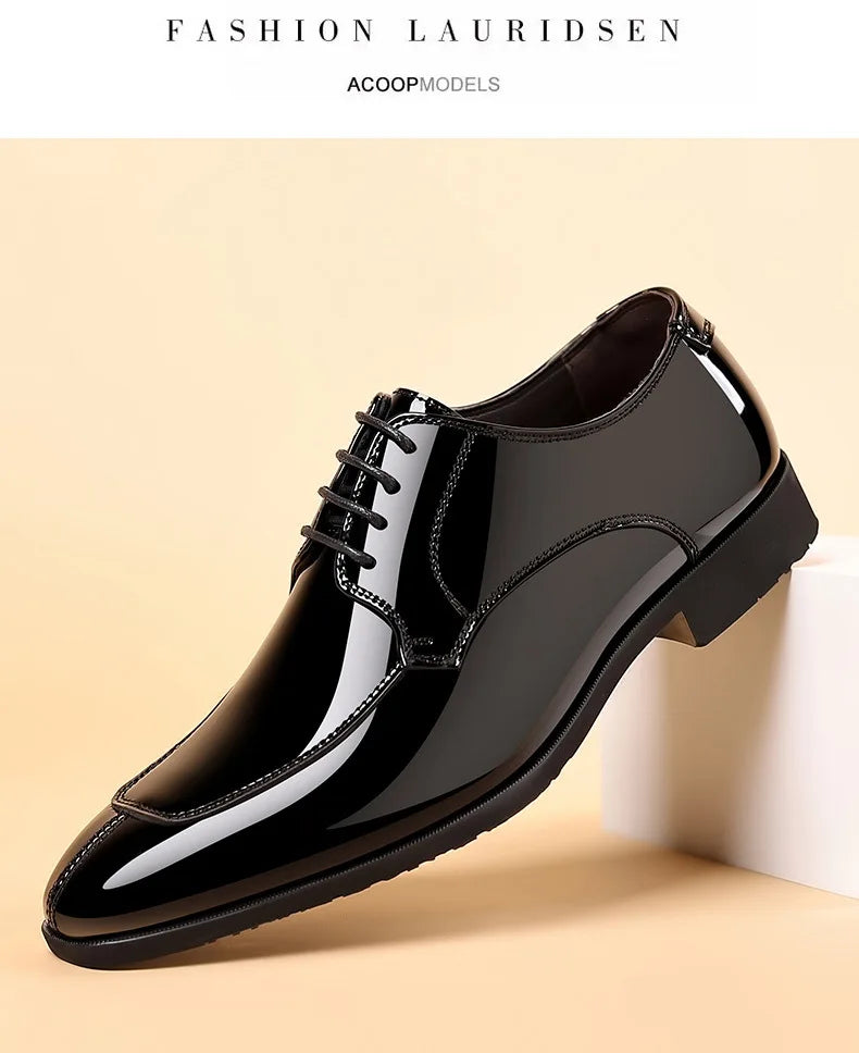 Business Men's Dress Shoes Patent Leather Trend Mens Party Shoe Soft Sole Casual Shoes Plus Size 38-48 Men Shoes High Quality