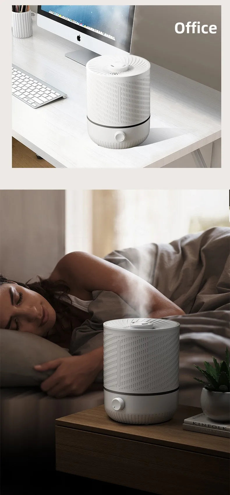 5L Large Capacity Air Humidifier Smart Humidifier with Rotating Mist Auto Shut-Off High Fequency Humidifier Ultra Quiet for Home