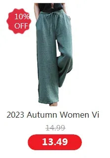 2024 Spring Women' Fashion comfortable cotton linen pants Plus size Women pleated Autumn pants with pockets 5XL 6XL pantalones