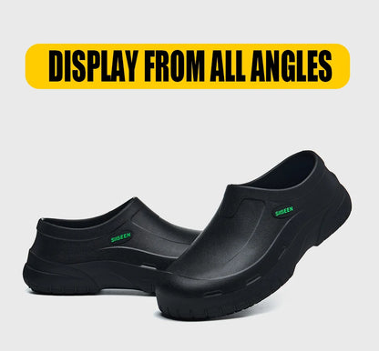 Men's Chef Shoes Waterproof Slip-On Lightweight Soft Anti-Slip Kitchen Hotel Work Shoes Easy to Wear Comfortable Food Service Fo