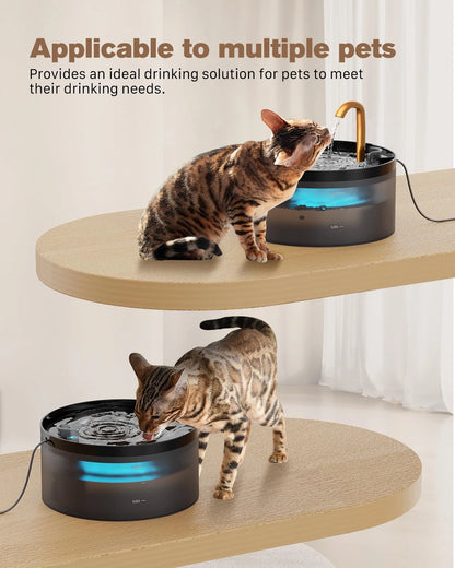 Pet Water Fountain Auto Filter Set Automatic Sensing Cat Drinker 2.1L Recirculate Filtring Drinking for Cat Dog Water Dispenser