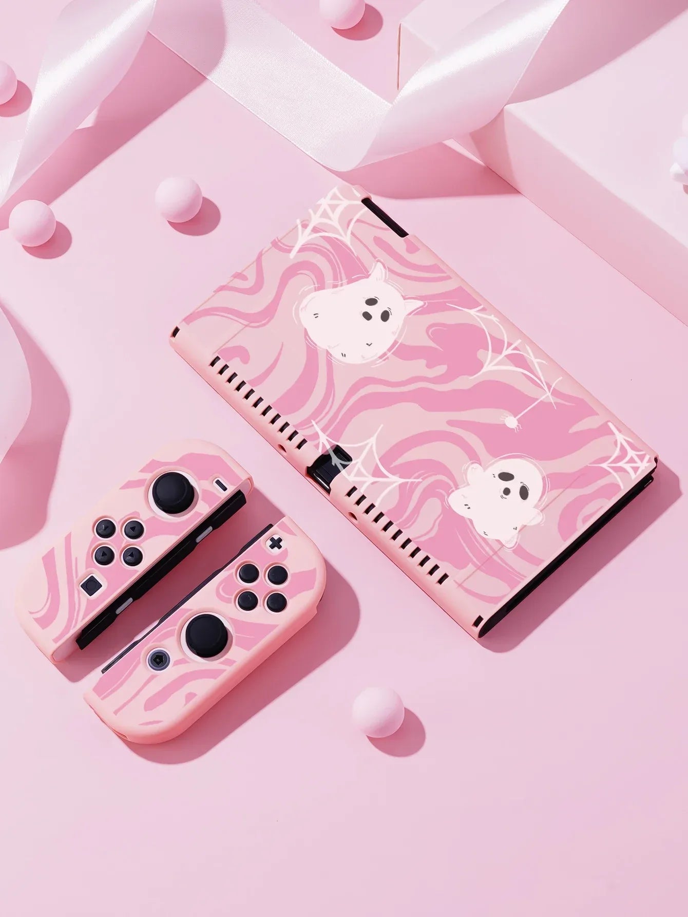Ghost Protector Case for Nintendo Switch OLED, NS Game Accessories,Handheld Separable Shell for NS Joycon, Switch Oled Cove