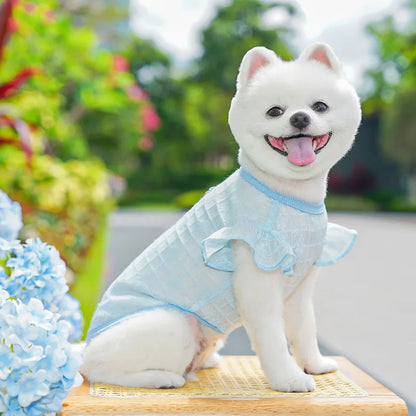Dog Cooling Vest Thin Print Dog Clothes Summer Fashion Pet T Shirt Fly Sleeves Girls Dog Clothing Chihuahua Bichon Puppy Vests