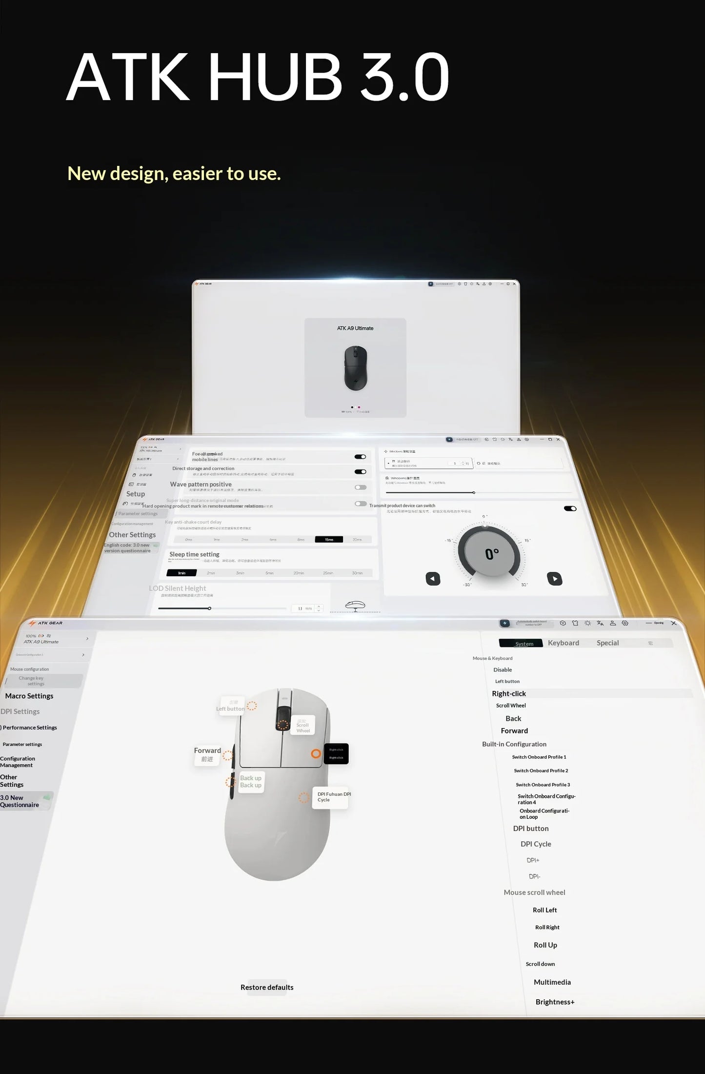 ATK DragonFly A9 Air Ultimate Wireless Gaming Mouse PAW3950 Ultra 42000DPI 750IPS 8KHz RGB Ergonomic For Windows MacOs PC Gifts