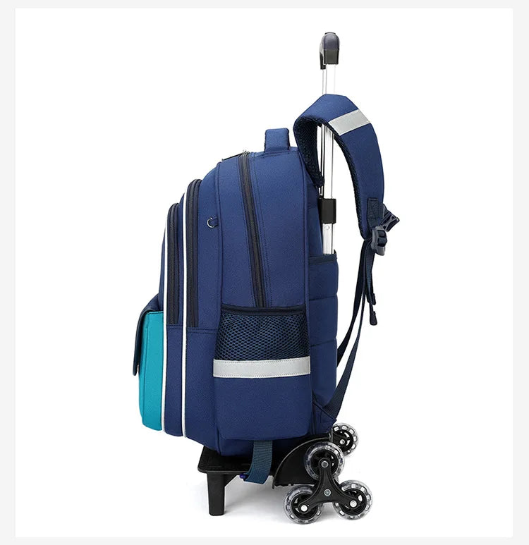 School Bag Kids Rolling Backpack for Boy Girls Wheeled Backpacks With Wheels Trolley Bookbag Carry on Luggage with Shoulder Bags