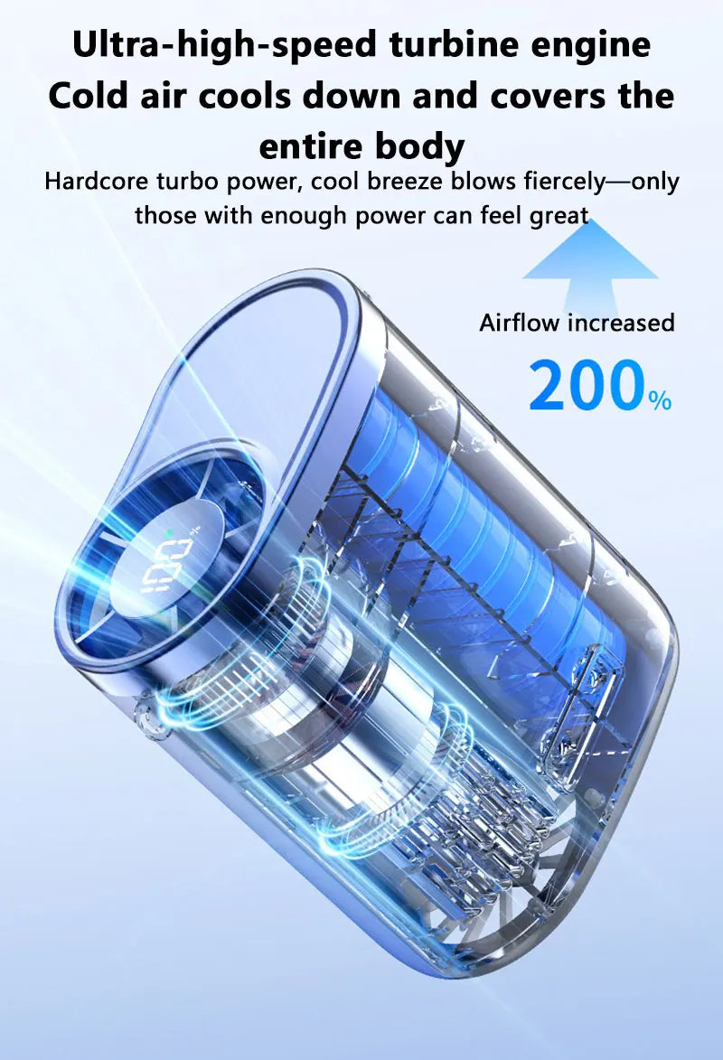 Lenovo Portable Waist Fan 100-Speed Strong Wind Rechargeable Neck Fan Quiet Long Battery Life Clip-on Fan for Outdoor Hiking