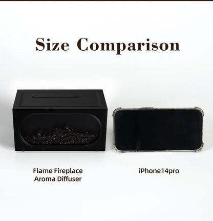 250ml Flame Fireplace Aroma Humidifier Colorful Light Aromatherapy Essential Oil Diffuser with Timed Auto Off for Home Bedroom