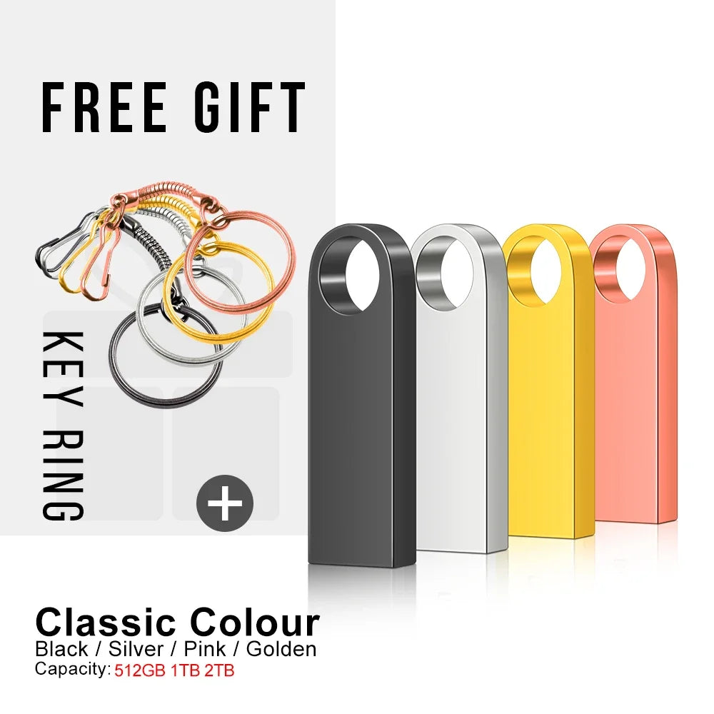 Super USB 3.0 Metal Pen Drive 1TB Cle USB Flash Drives 2TB Pendrive High Speed Portable SSD Memoria USB Stick Free Gift Shipping