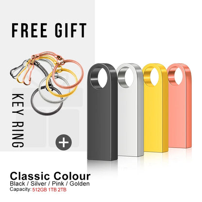 Super USB 3.0 Metal Pen Drive 1TB Cle USB Flash Drives 2TB Pendrive High Speed Portable SSD Memoria USB Stick Free Gift Shipping