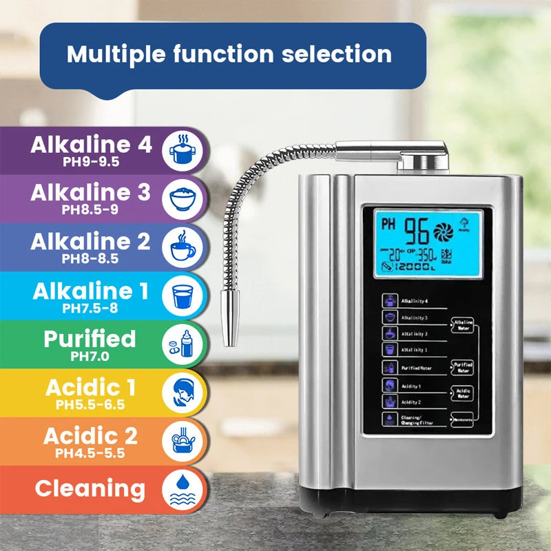 5 Plates Kangen Water Ionizer PH 3.5-10.5 Alkaline water Generator Hydrogen Reduced water ionizer With Built-in Carbon Filter