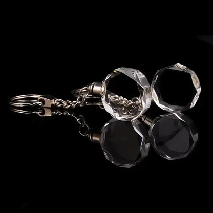 Crystal Keyring with LED Light inside Free Engrave any Design Crystal Blank Key Ring Custom Logo Family Photo DIY Birthday Gifts