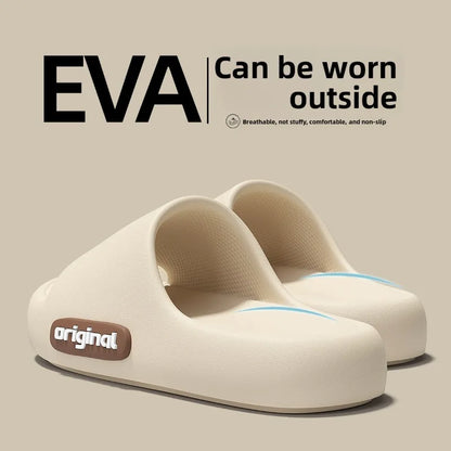 Step on Shit Slippers Female Summer Eva Indoor Home Household Mute Thick-soled Bathroom Non-slip Not Smelly FootMan Sandals.