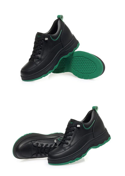 Comfortable Soft Leather Running Sneakers 2024 New Spring Autumn Middle-aged Elderly Fashion Chunky Causal Women Mother Shoes